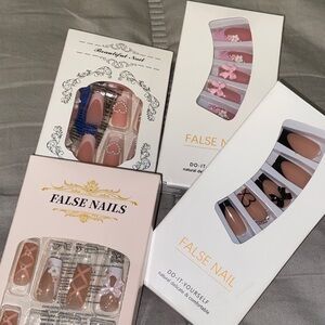 Bundle of 4 medium length sets of press on nails